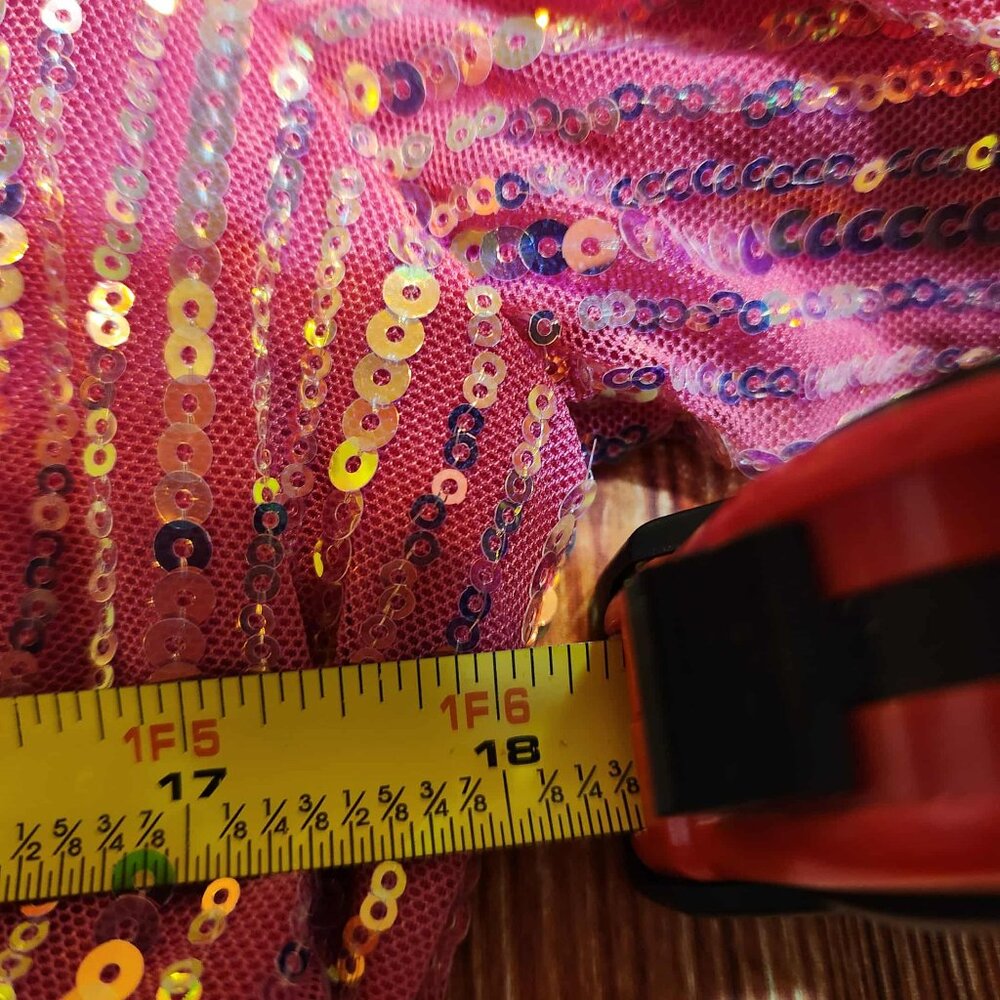 3XL Faeriesty Pink Off The Shoulder Sequins Cocktail Dress Puff Sleeve SEE DESC - Picture 7 of 10